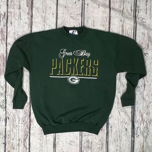 Vintage Green Bay Packers 1990s Green Crewneck Pullover Jumper Womens Sweatshirt